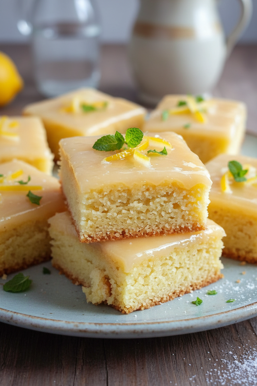 Homemade Lemon Brownies Recipe Snack On Meat