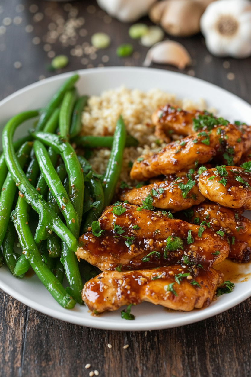 Honey Garlic Chicken and Green Beans Recipe