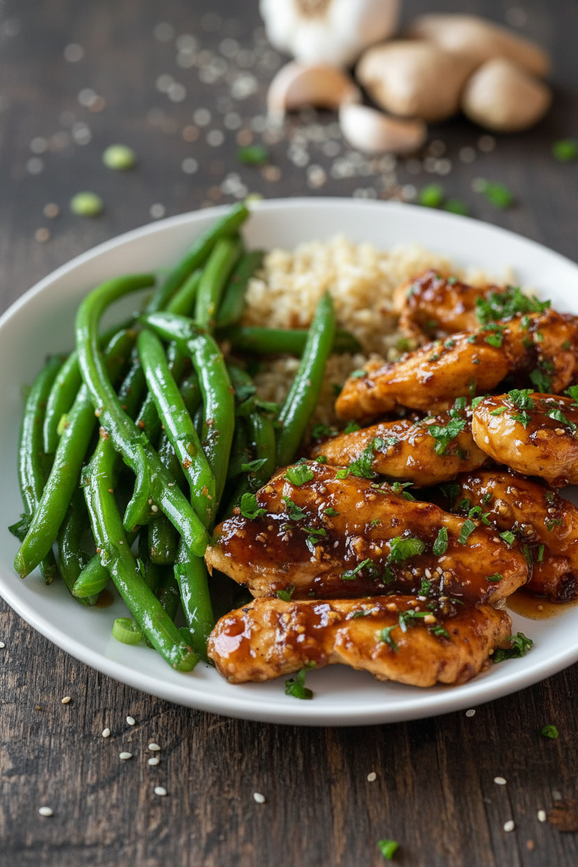 Honey Garlic Chicken and Green Beans Recipe