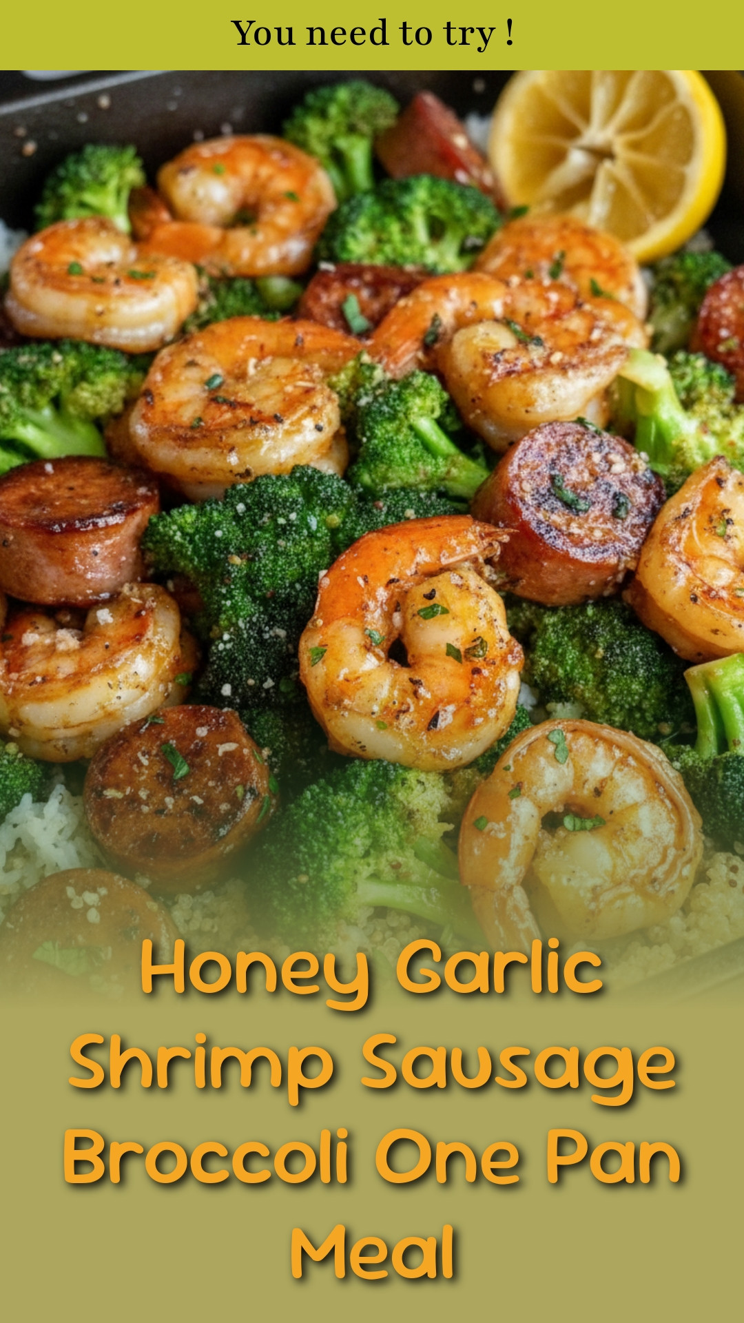 Honey Garlic Shrimp Sausage Broccoli One Pan Meal