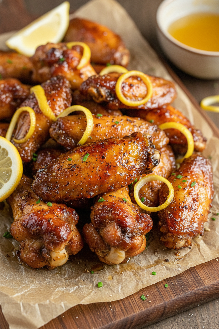 Honey Lemon Pepper Wings Snack On Meat