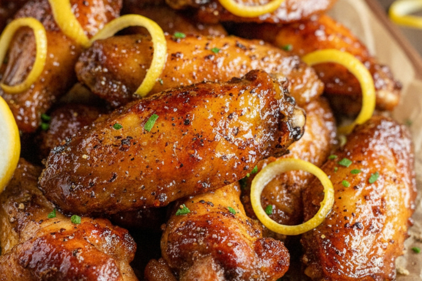 Honey Lemon Pepper Wings Snack On Meat