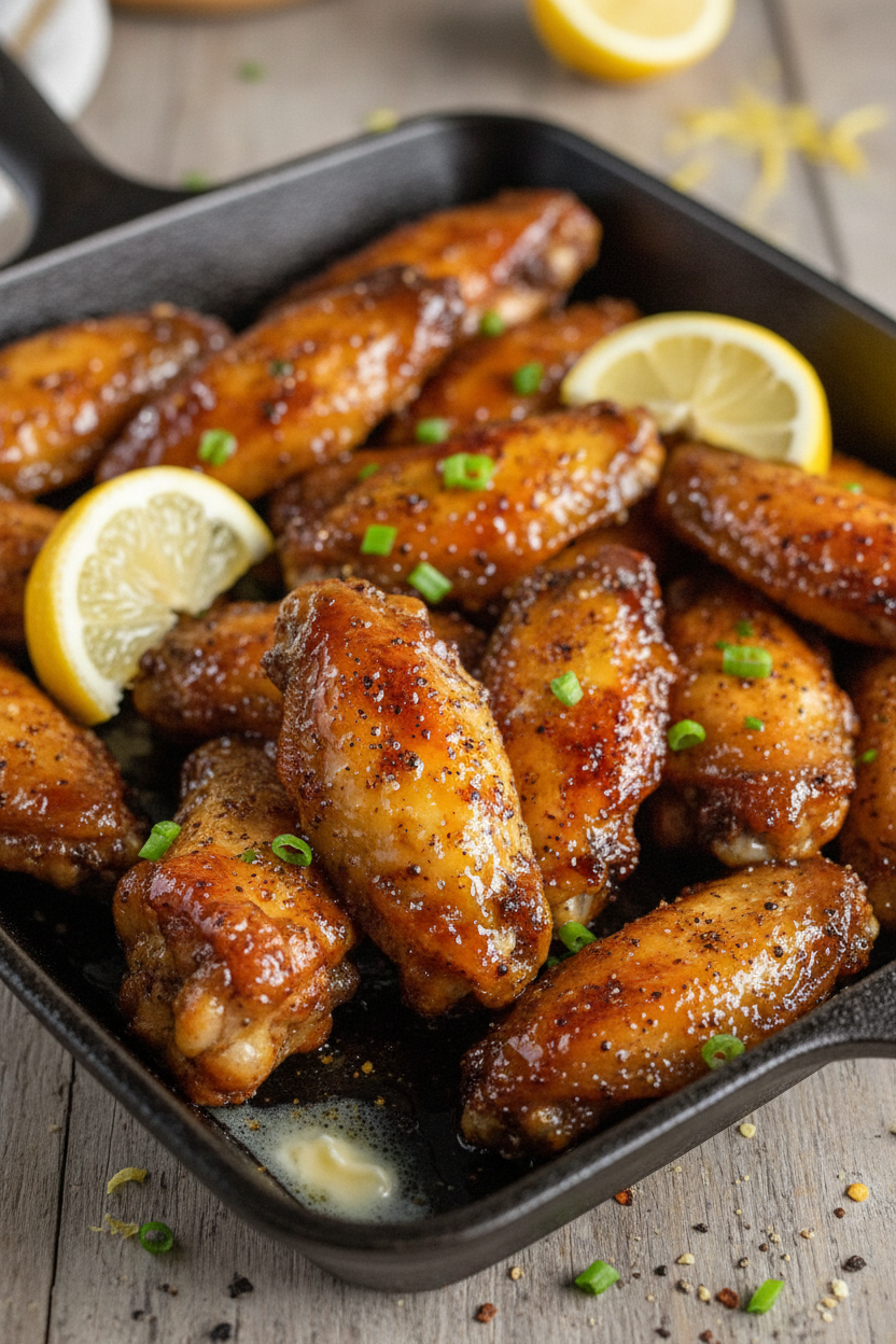 Honey Lemon Pepper Wings Snack On Meat