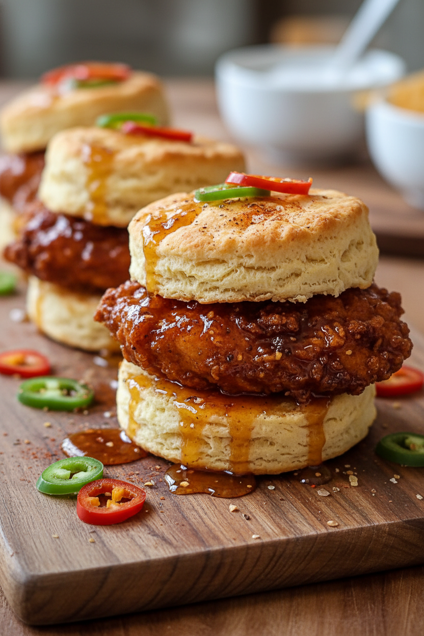 Hot Honey Chicken Biscuits Sweet Spicy Comfort