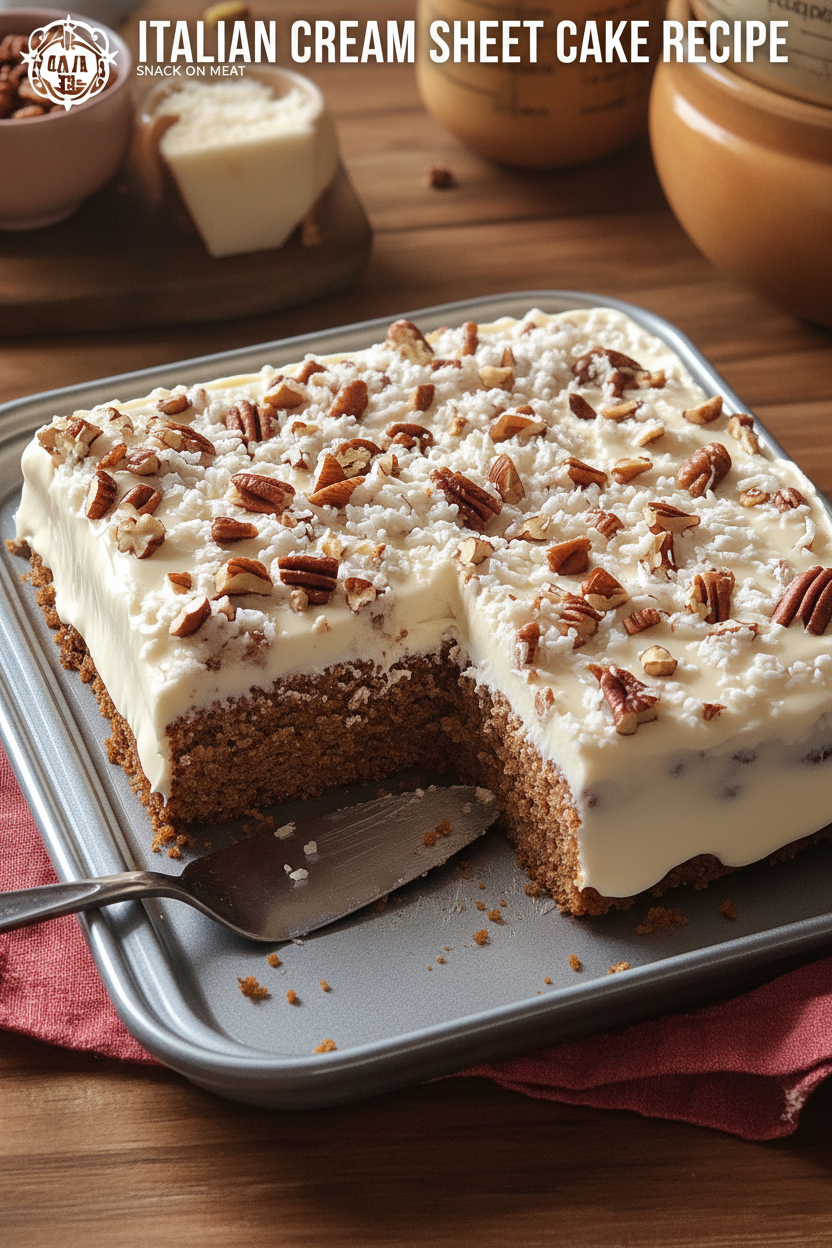 Italian Cream Sheet Cake Recipe Snack On Meat