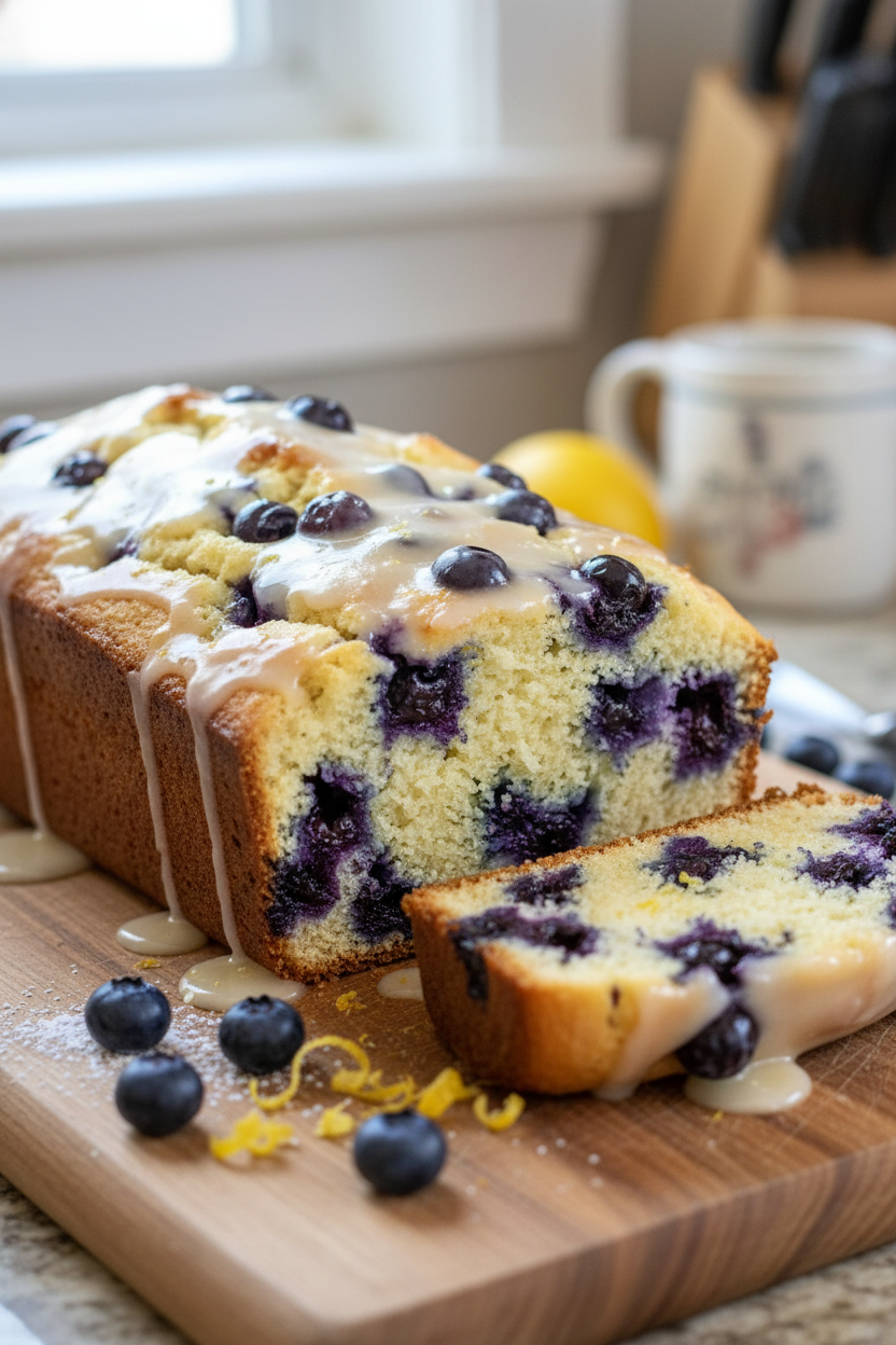 Lemon Blueberry Bread Snack On Meat