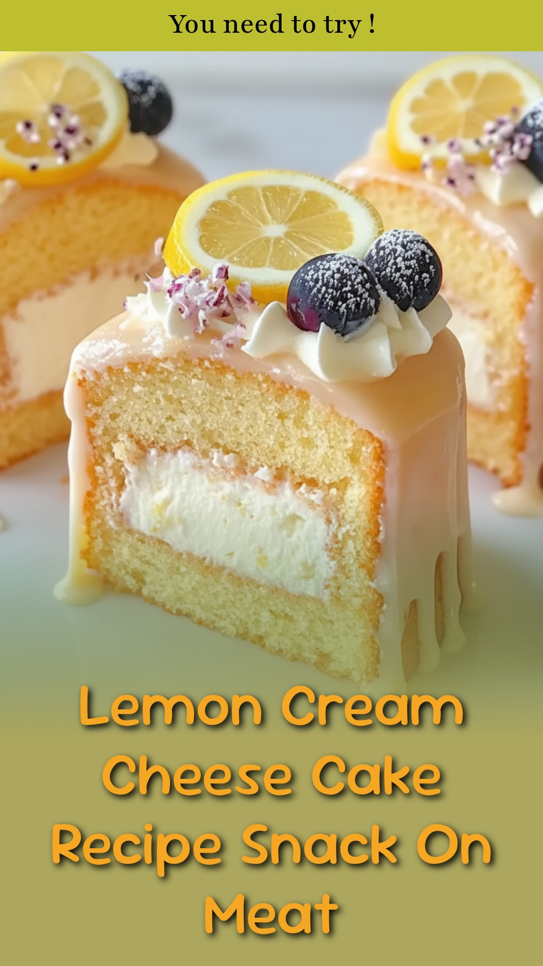Lemon Cream Cheese Cake Recipe Snack On Meat