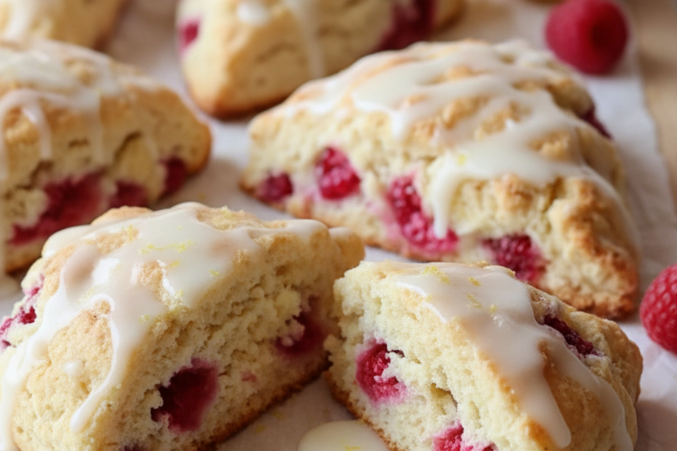 Lemon Raspberry Scones Snack On Meat