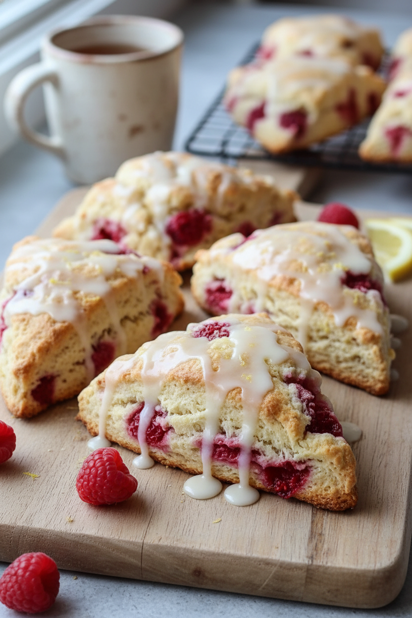 Lemon Raspberry Scones Snack On Meat