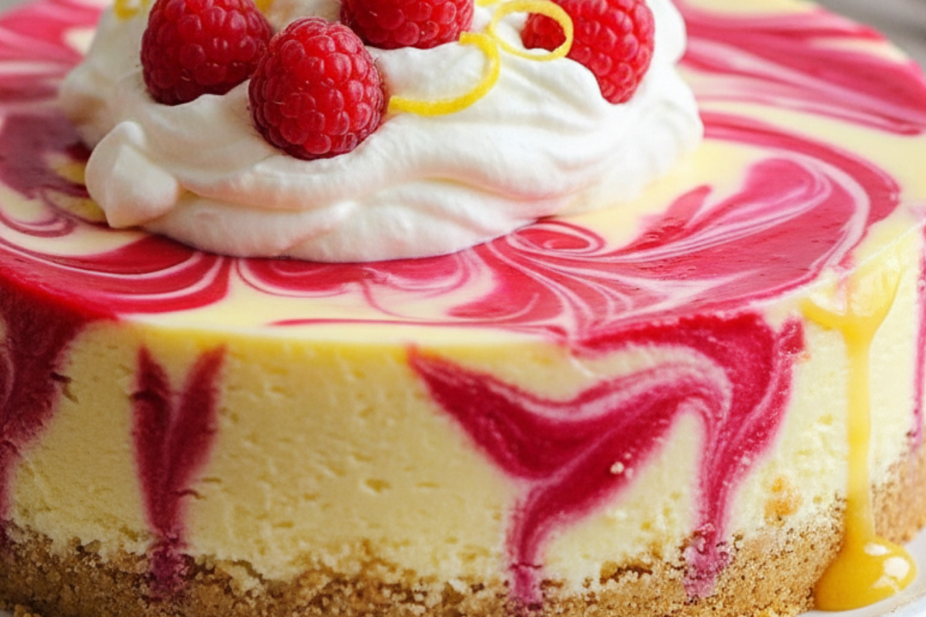 Lemon Raspberry Swirl Cheesecake Recipe