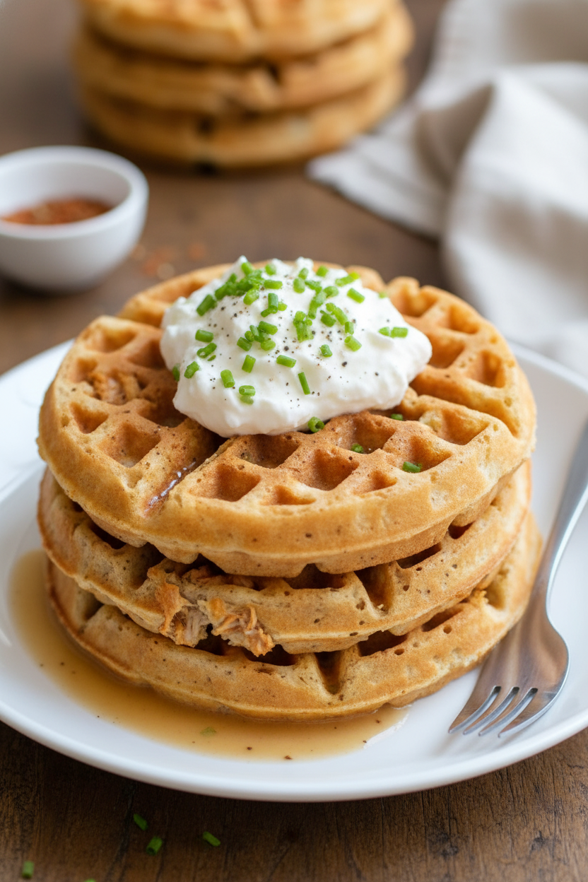 Light and Crispy High Protein Meat Waffles
