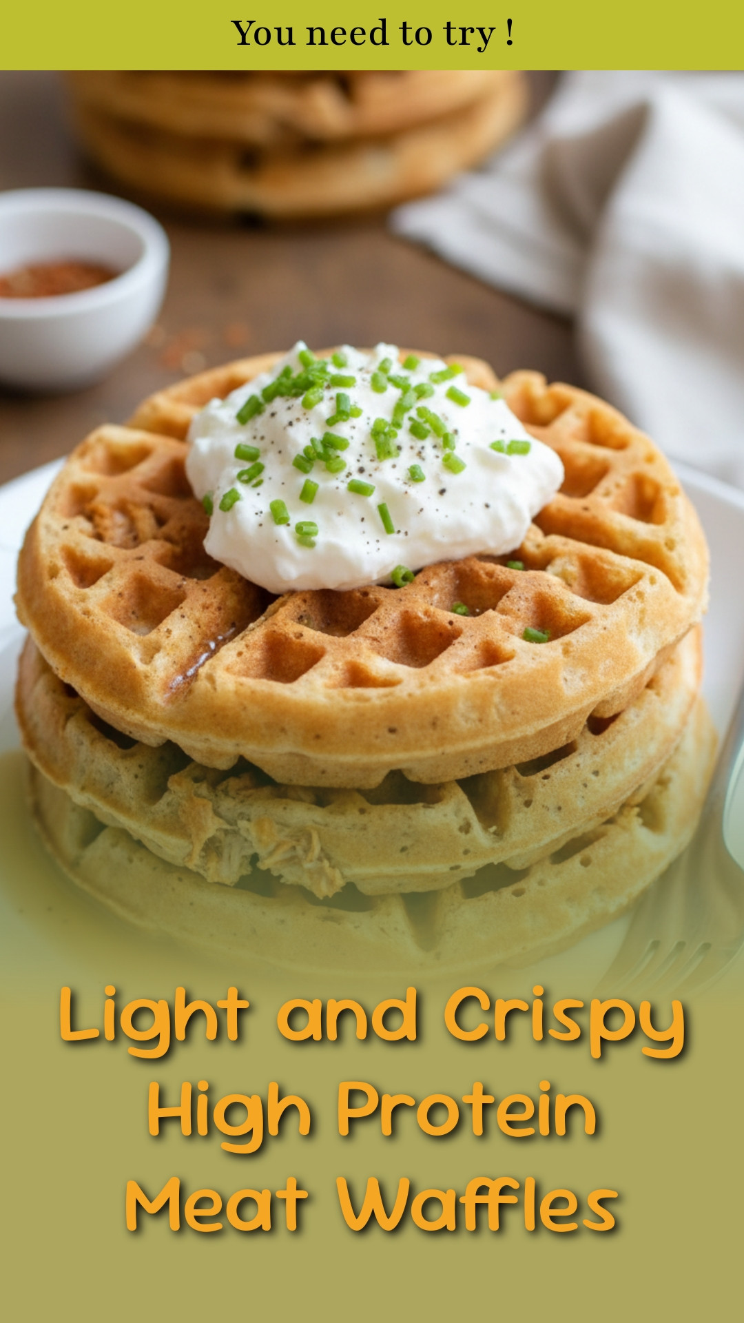 Light and Crispy High Protein Meat Waffles