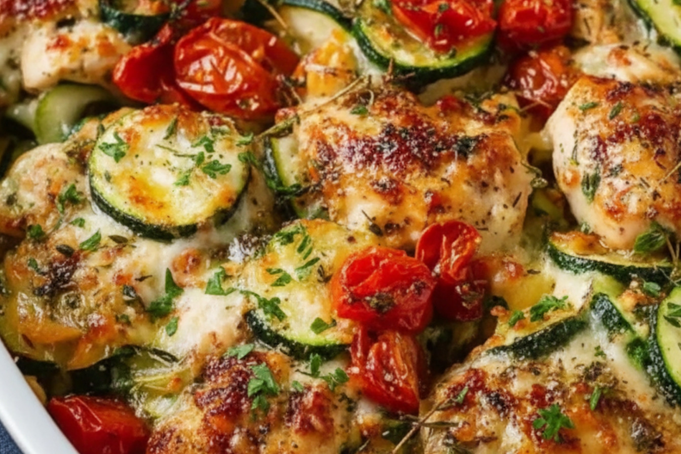 Mediterranean Chicken Zucchini Bake Healthy Dinner