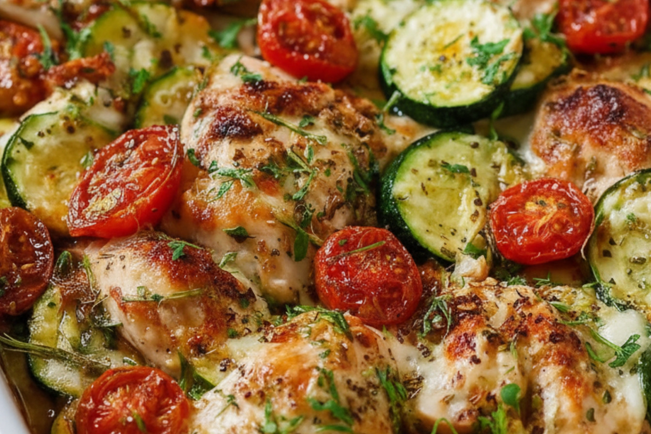 Mediterranean Chicken Zucchini Bake Recipe
