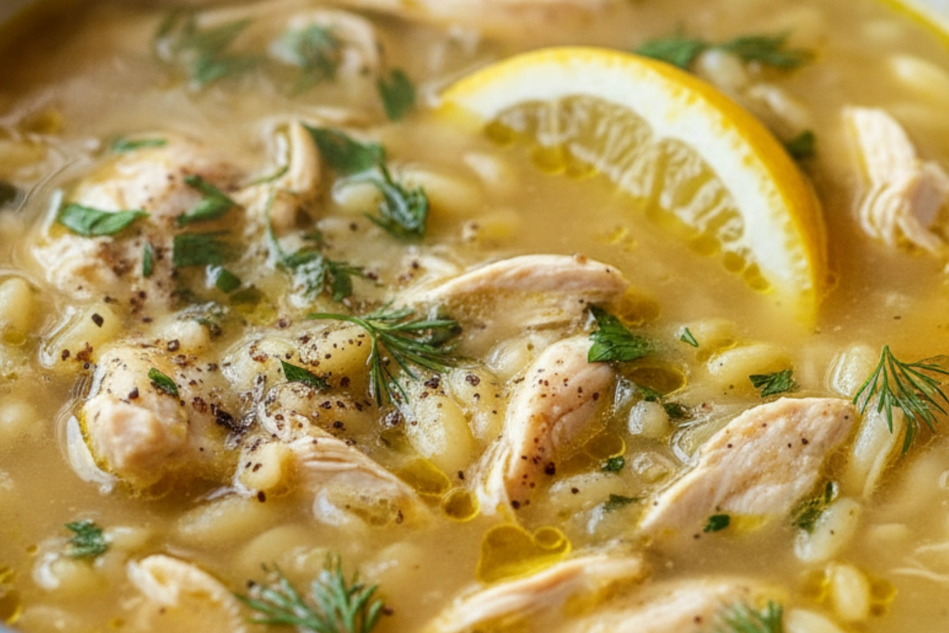 Mediterranean Lemon Chicken Soup Avgolemono
