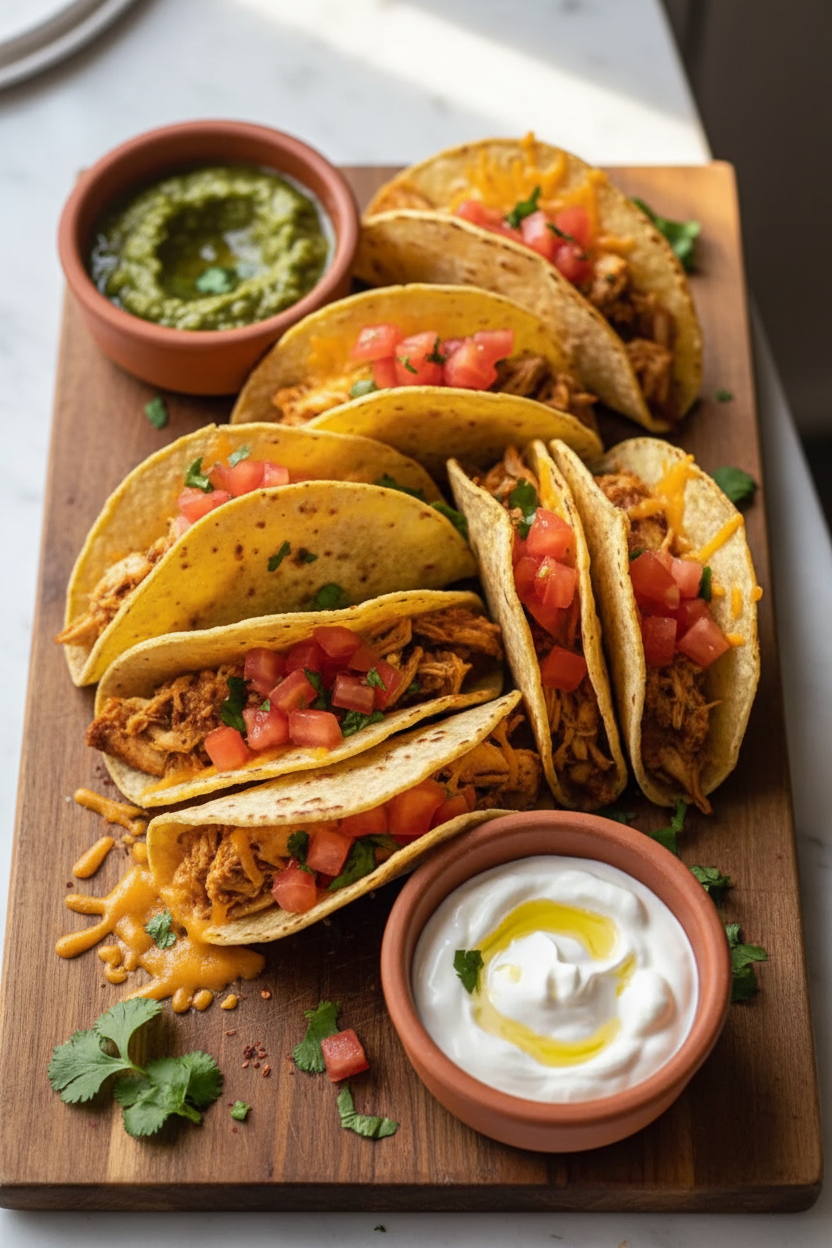 Mini Baked Chicken Tacos Snack On Meat