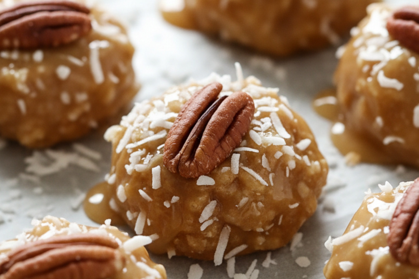No Bake Coconut Pecan Praline Snack