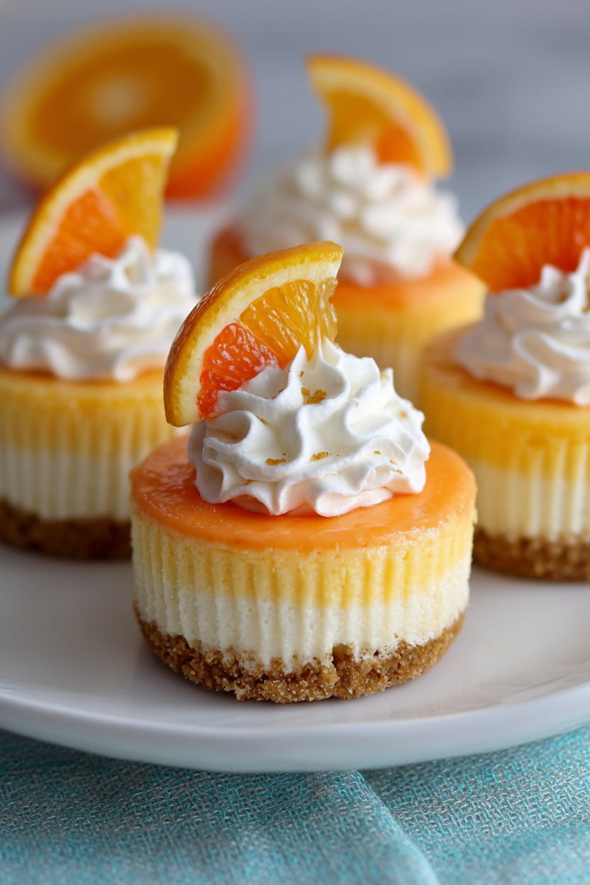 No-Bake Orange Creamsicle Mini Cheesecakes