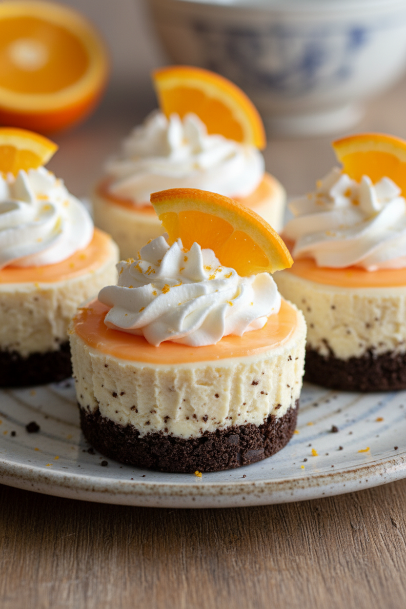 No-Bake Orange Creamsicle Mini Cheesecakes