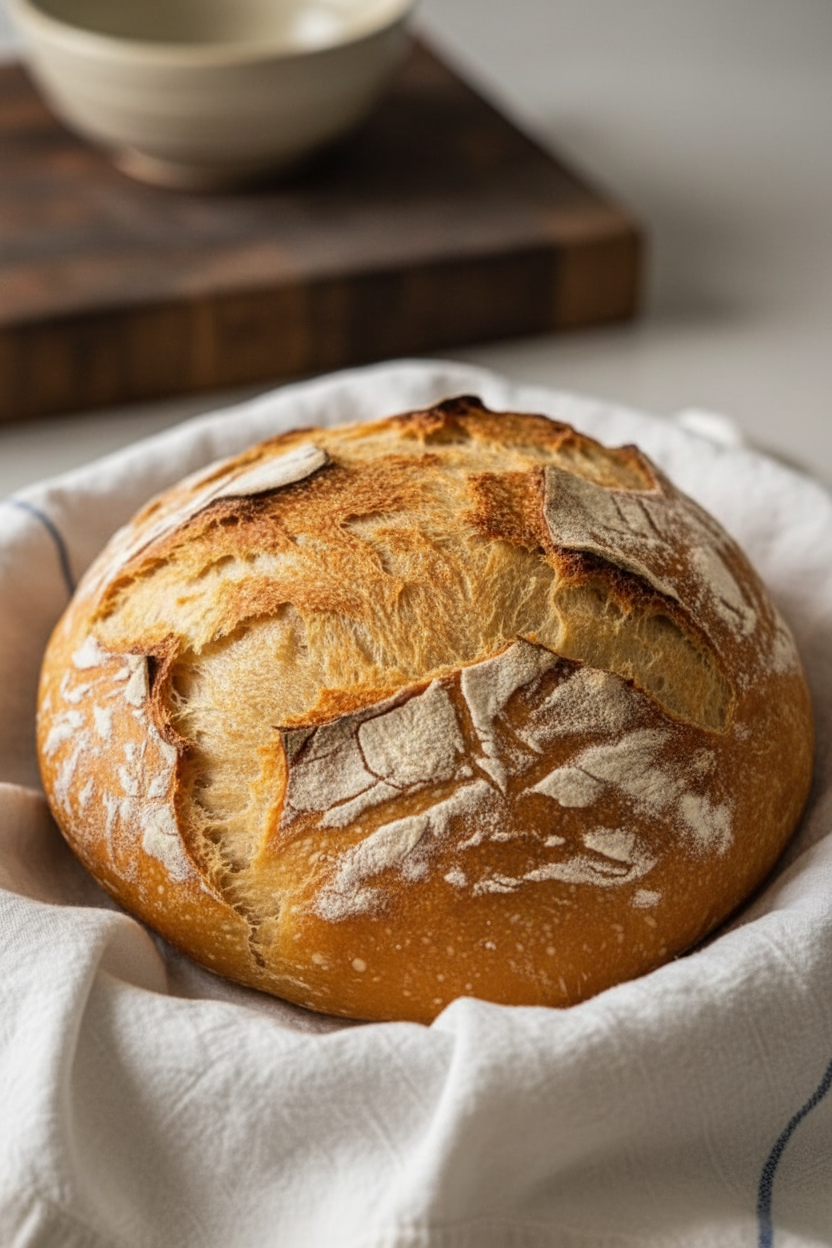 No Knead Artisan Bread 3 Ingredients