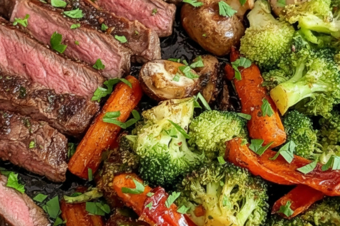 One Pan Balsamic Steak and Veggies Recipe
