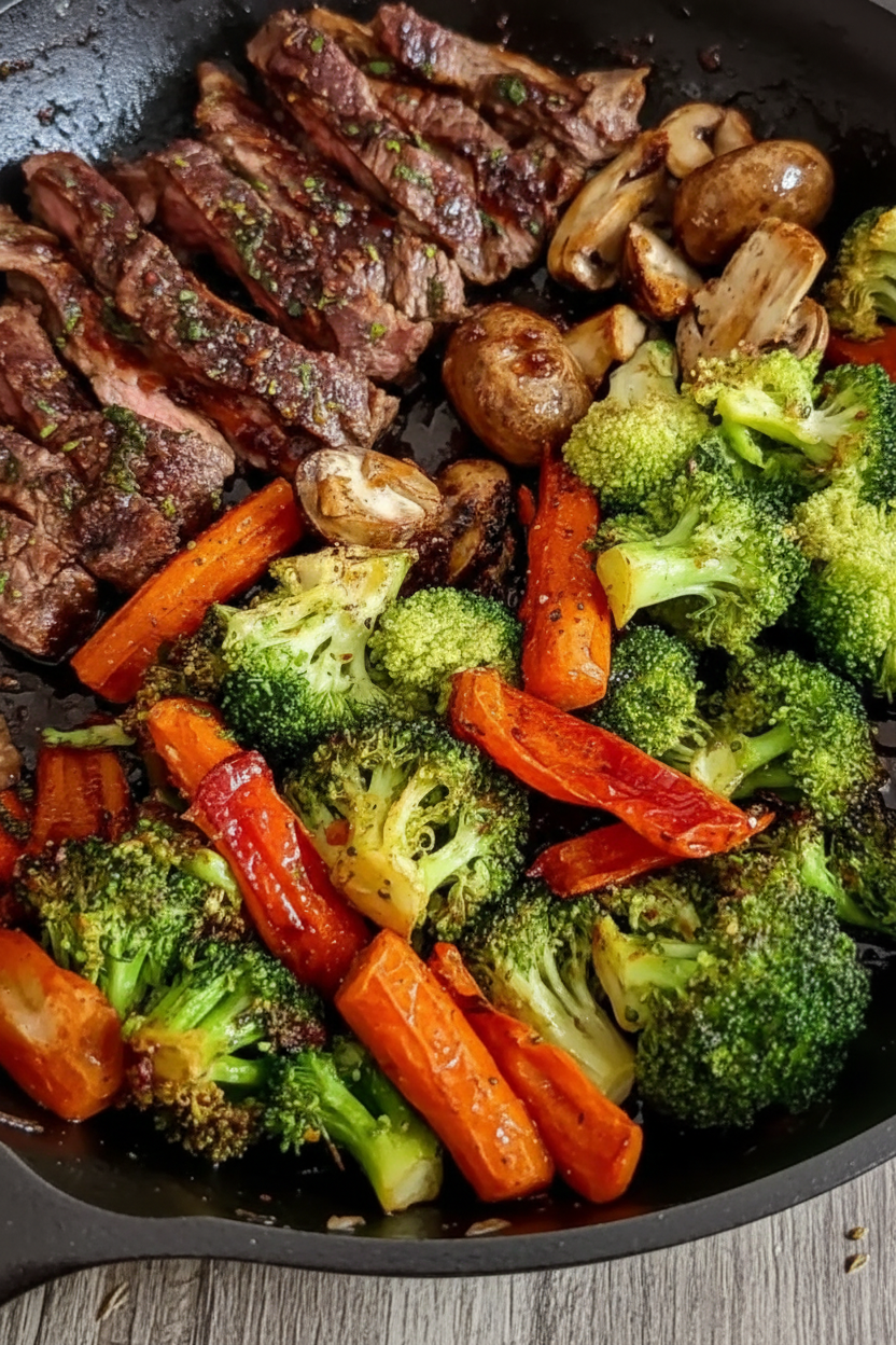 One Pan Balsamic Steak and Veggies Recipe