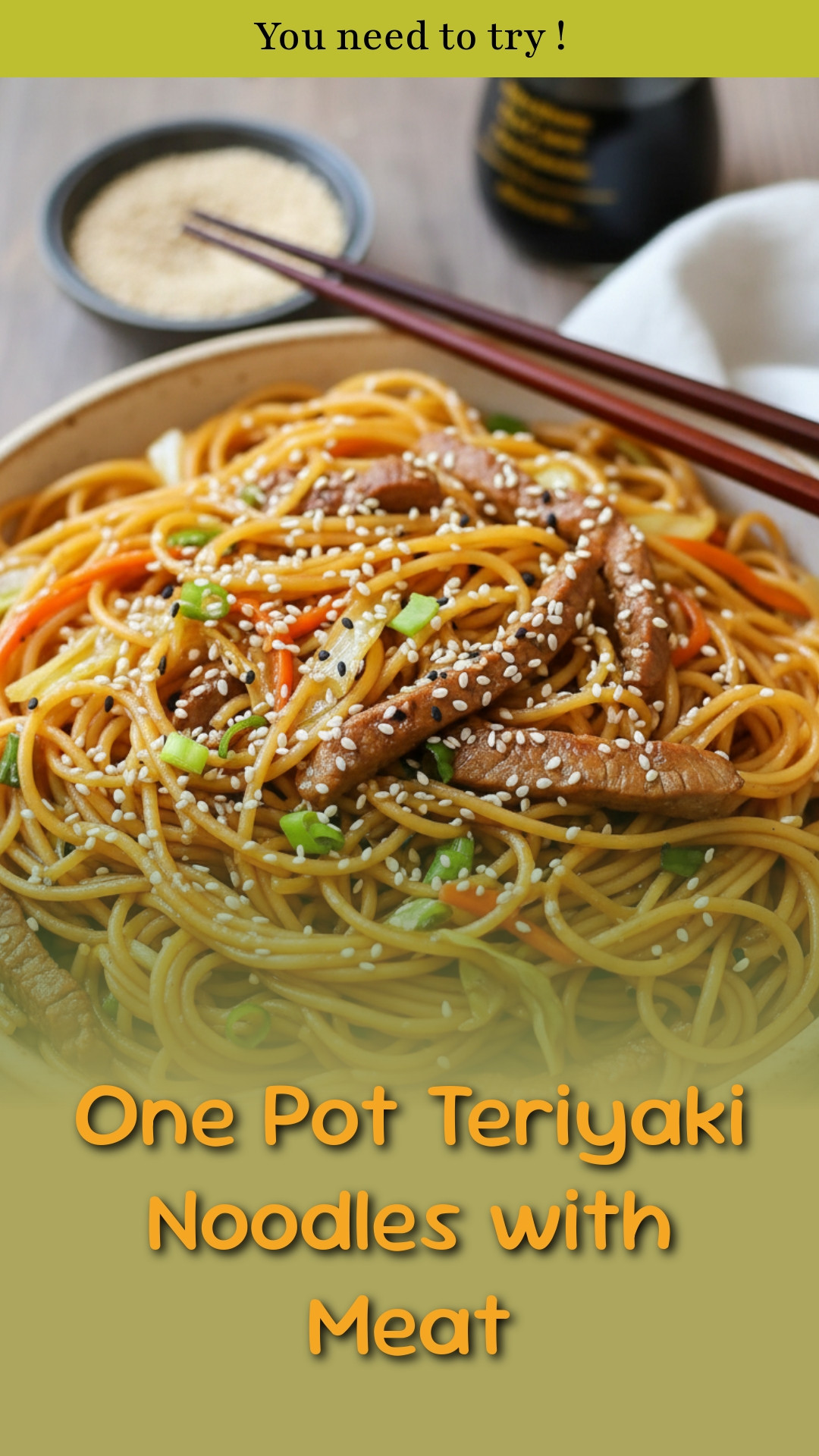One Pot Teriyaki Noodles with Meat