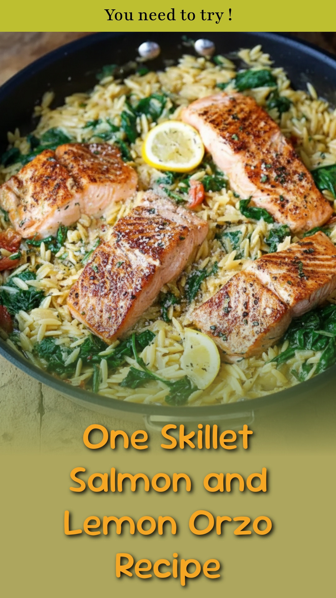One Skillet Salmon and Lemon Orzo Recipe