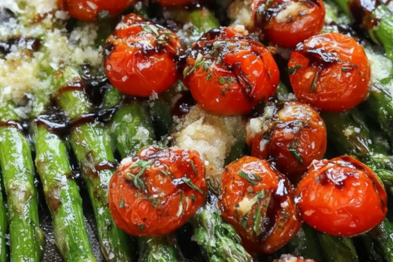 Parmesan Roasted Asparagus with Balsamic Glaze