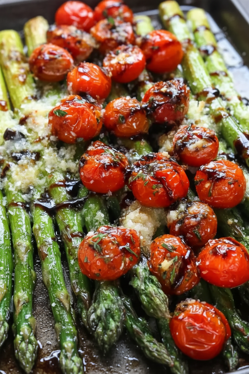 Parmesan Roasted Asparagus with Balsamic Glaze