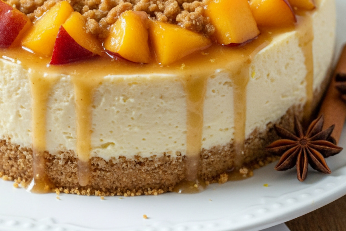 Peach Cobbler Cheesecake Recipe Snack On Meat