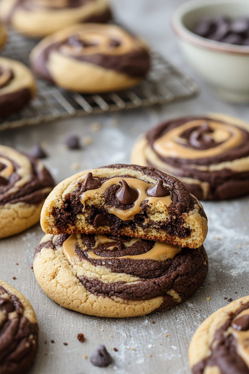Peanut Butter Brownie Swirl Cookie Recipe
