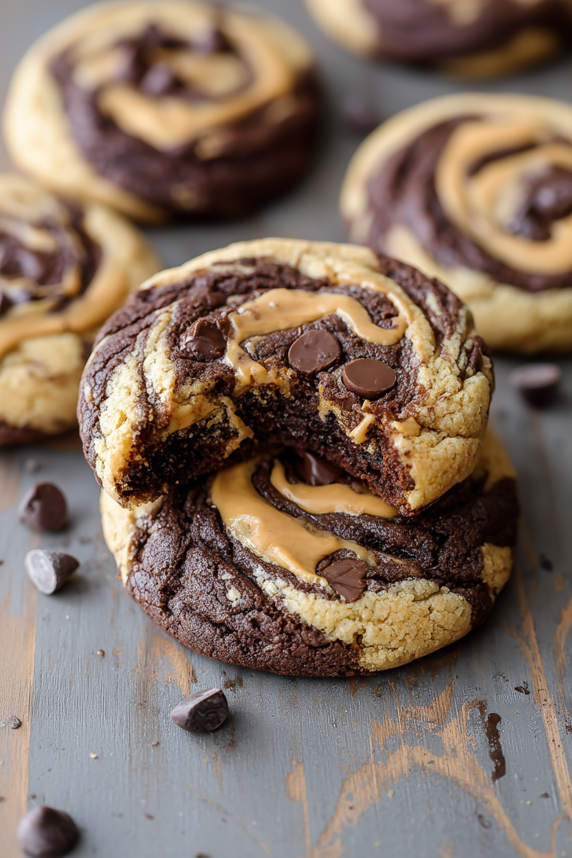 Peanut Butter Brownie Swirl Cookie Recipe