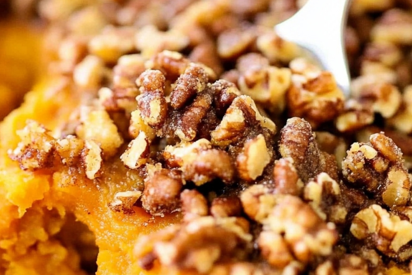 Pecan Praline Sweet Potato Casserole
