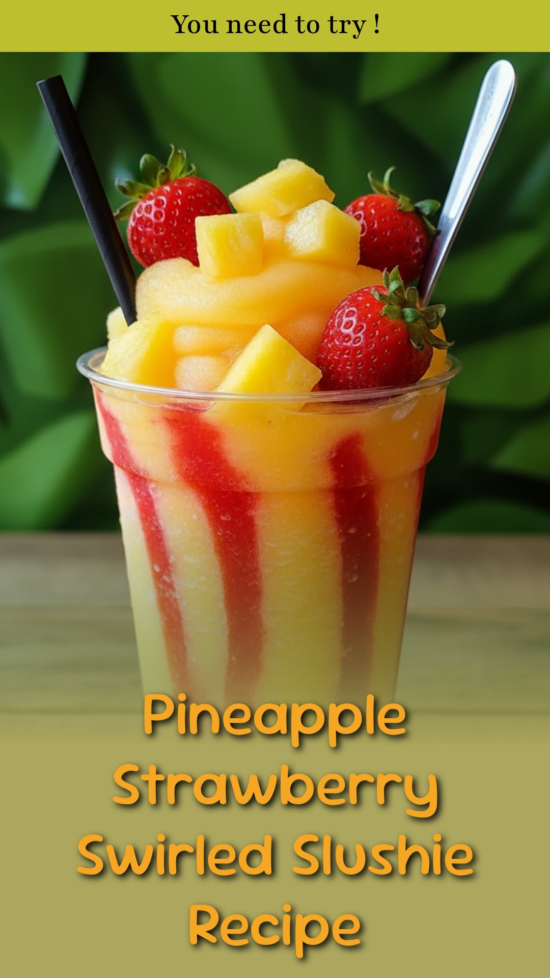 Pineapple Strawberry Swirled Slushie Recipe