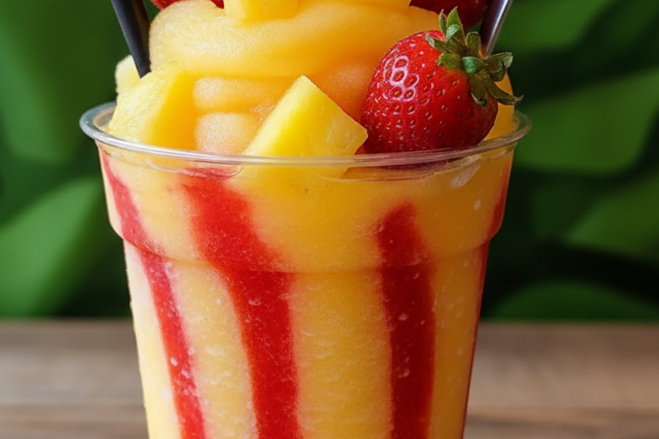 Pineapple Strawberry Swirled Slushie Recipe