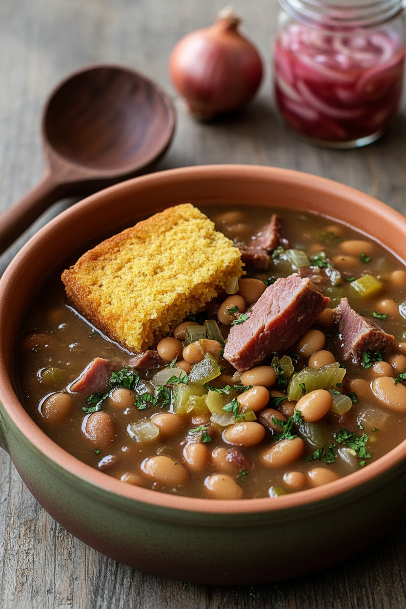 Pinto Beans Ham Hocks Cornbread Snack