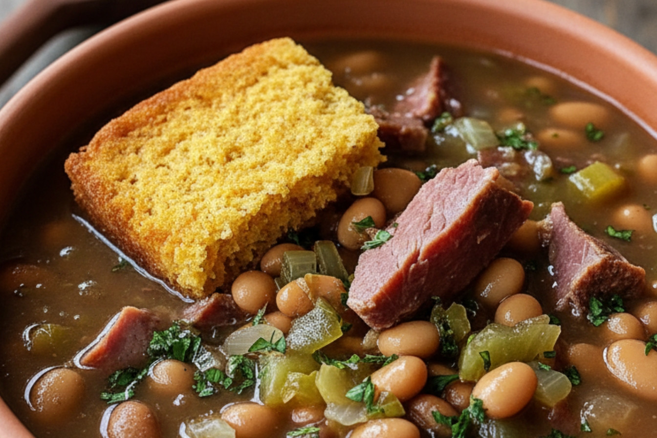 Pinto Beans Ham Hocks Cornbread Snack