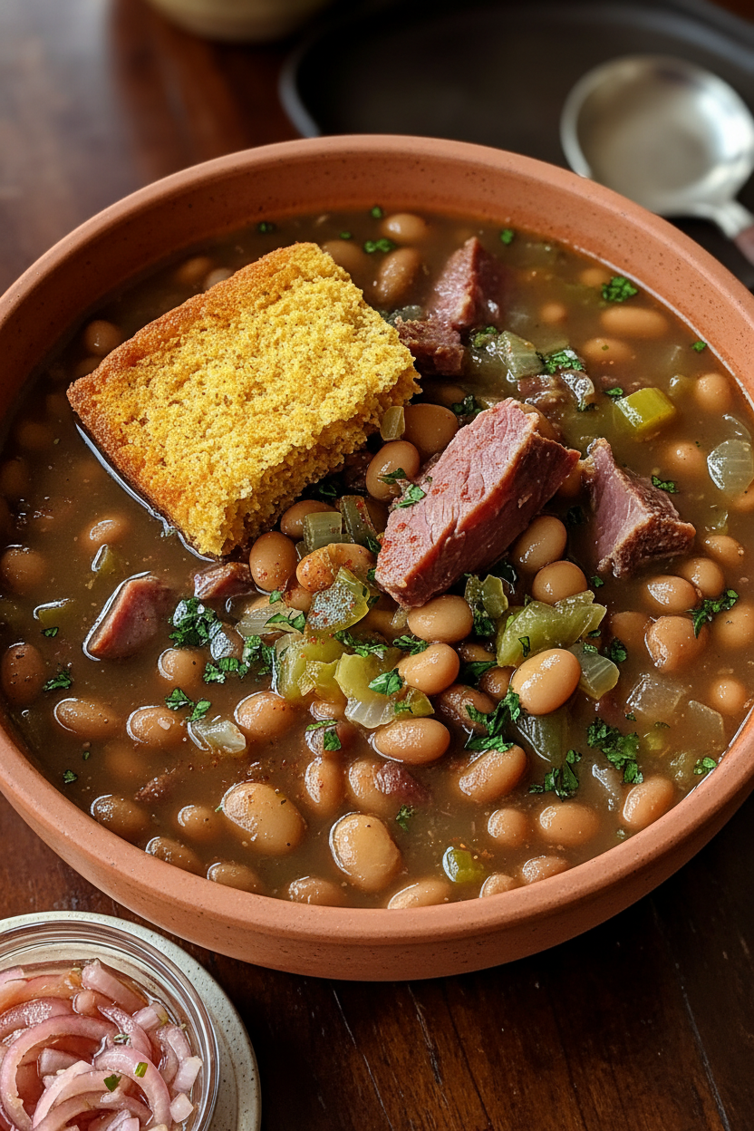 Pinto Beans Ham Hocks Cornbread Snack