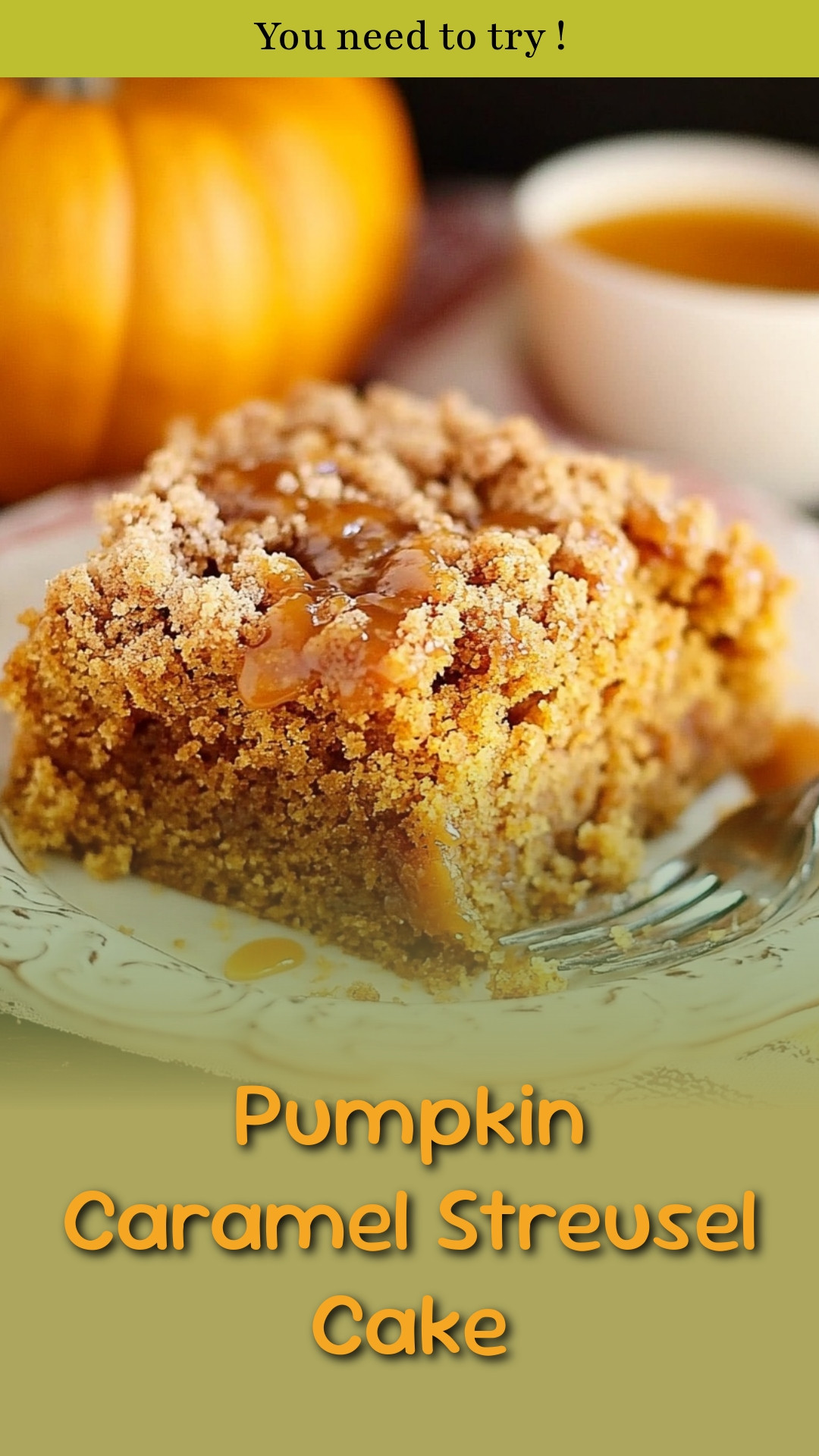 Pumpkin Caramel Streusel Cake