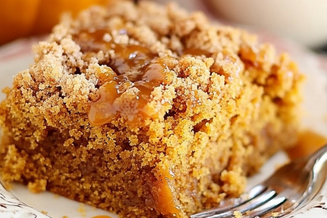 Pumpkin Caramel Streusel Cake