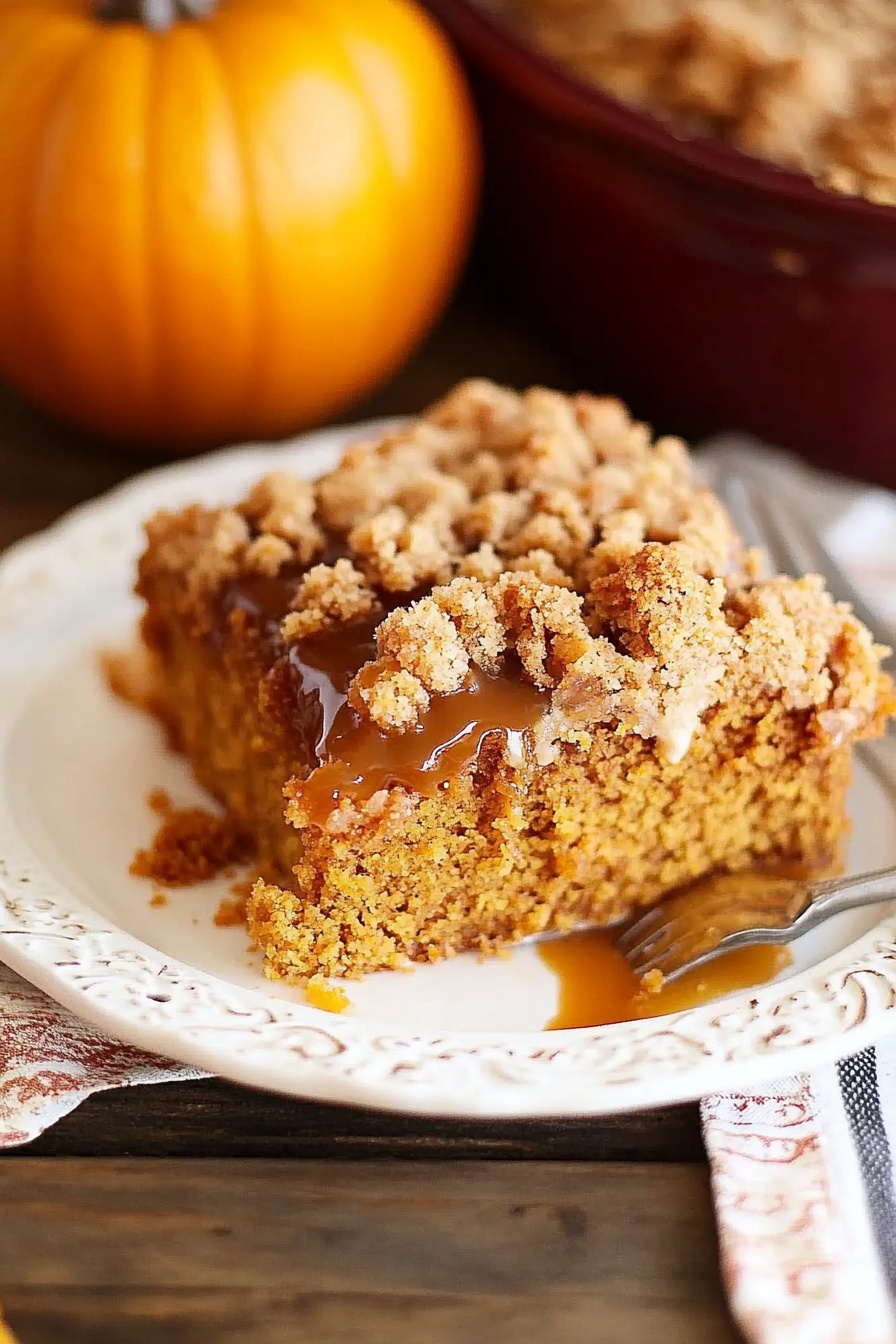 Pumpkin Caramel Streusel Cake