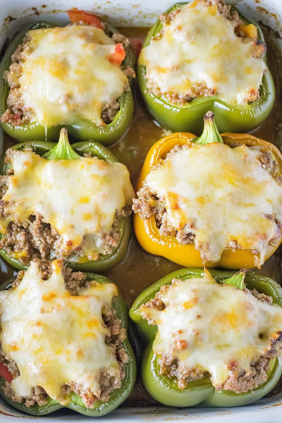 Quick Ground Beef Stuffed Bell Peppers