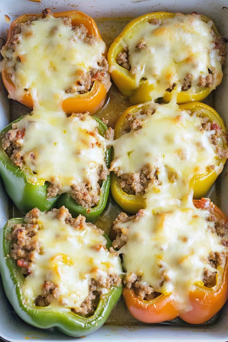 Quick Ground Beef Stuffed Bell Peppers