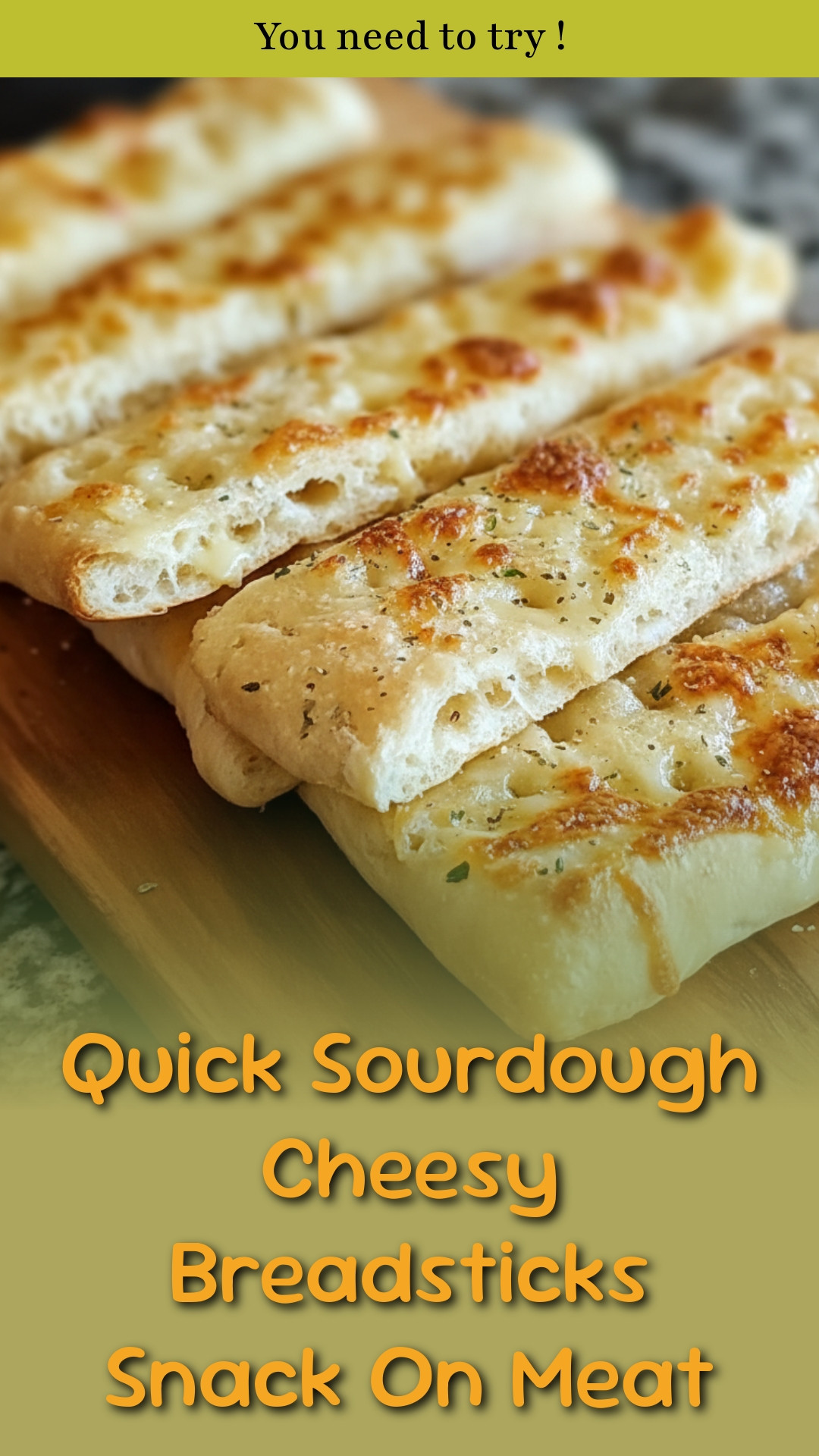 Quick Sourdough Cheesy Breadsticks Snack On Meat