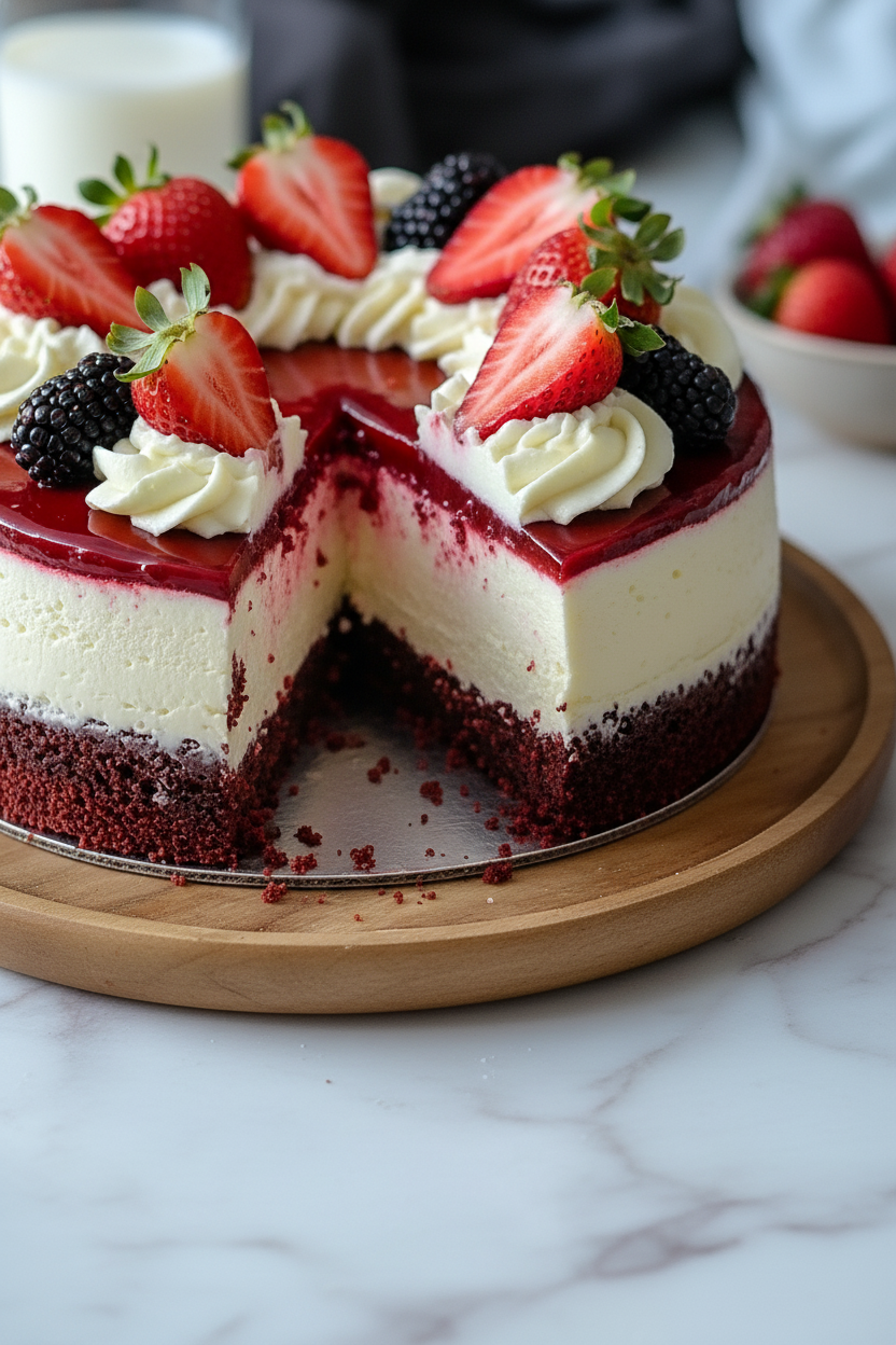 Red Velvet Strawberry Cheesecake Snack Recipe