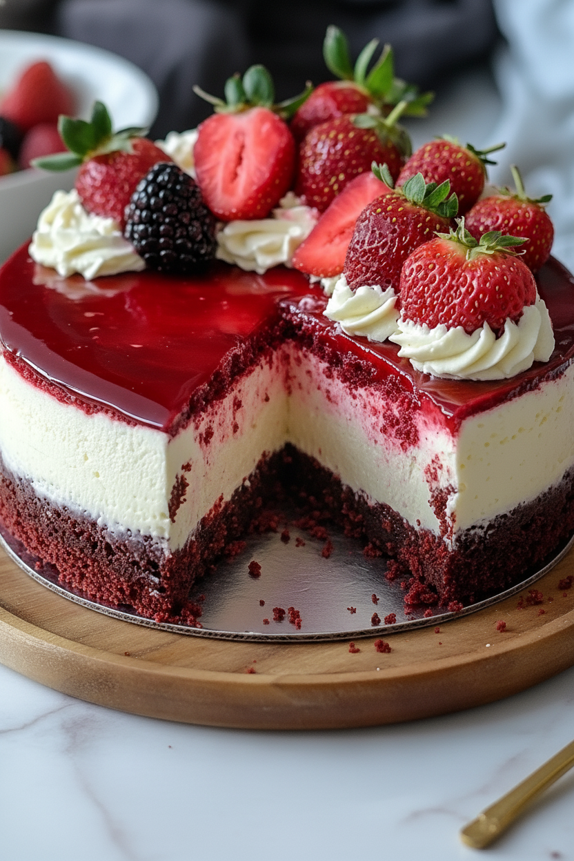 Red Velvet Strawberry Cheesecake Snack Recipe