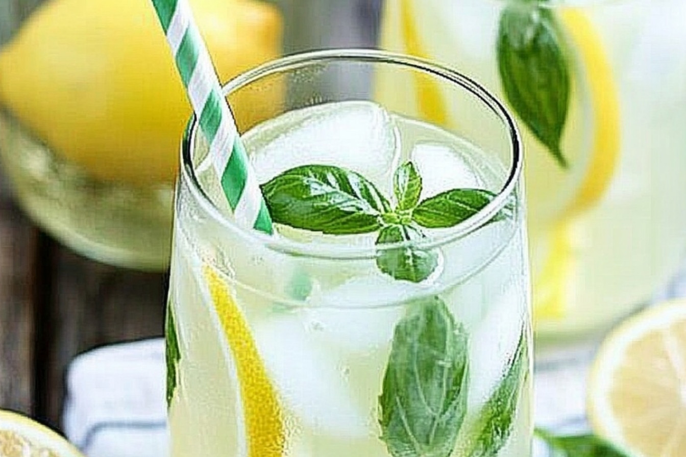 Refreshing Basil and Lemon Summer Drink