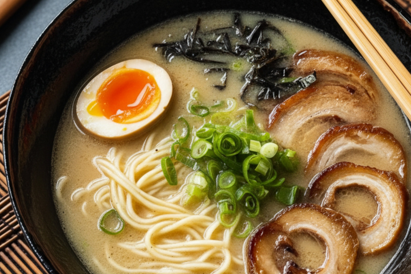 Rich Milky Tonkotsu Pork Bone Broth Ramen