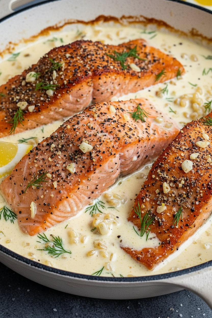 Salmon with Lemon Cream Sauce Recipe